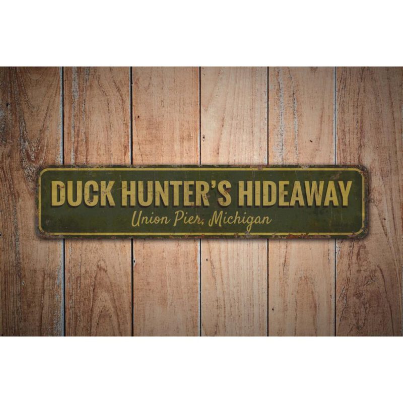 Duck-Hunters-Hideaway-Premium-Quality-Rustic-Metal-Sign-Images