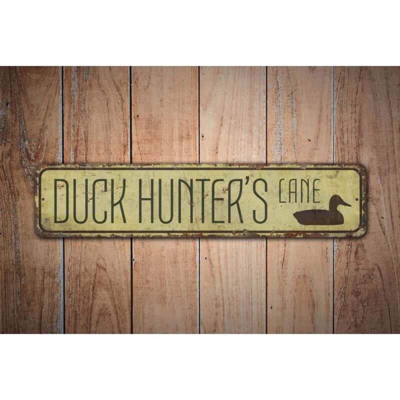 Duck-Hunters-Lane-Premium-Quality-Rustic-Metal-Sign-Images