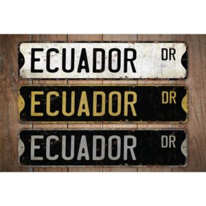 Ecuador-Premium-Quality-Rustic-Metal-Sign-Images