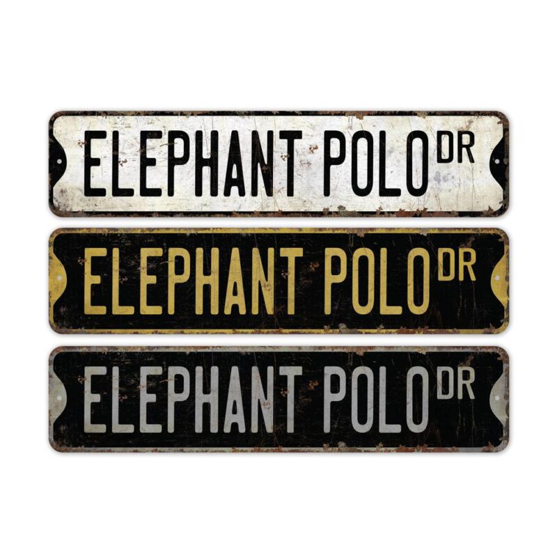 Elephant-Polo-Premium-Quality-Rustic-Metal-Sign-2