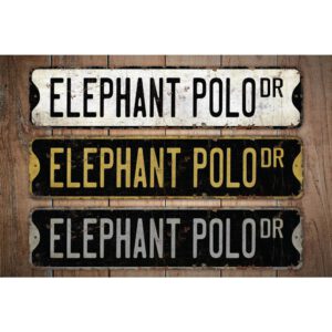 Elephant-Polo-Premium-Quality-Rustic-Metal-Sign-Images