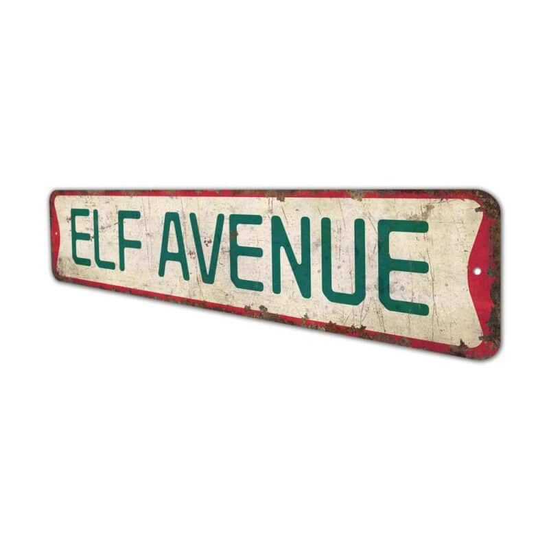 Elf-Avenue-Sign-Premium-Quality-Rustic-Metal-Sign-4