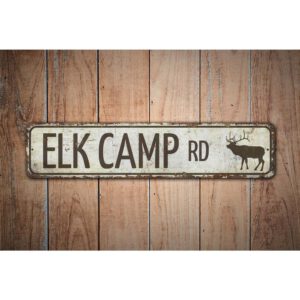 Elk-Camp-Road-Sign-Premium-Quality-Rustic-Metal-Sign-Images