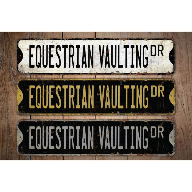 Equestrian-Vaulting-Premium-Quality-Rustic-Metal-Sign-Images