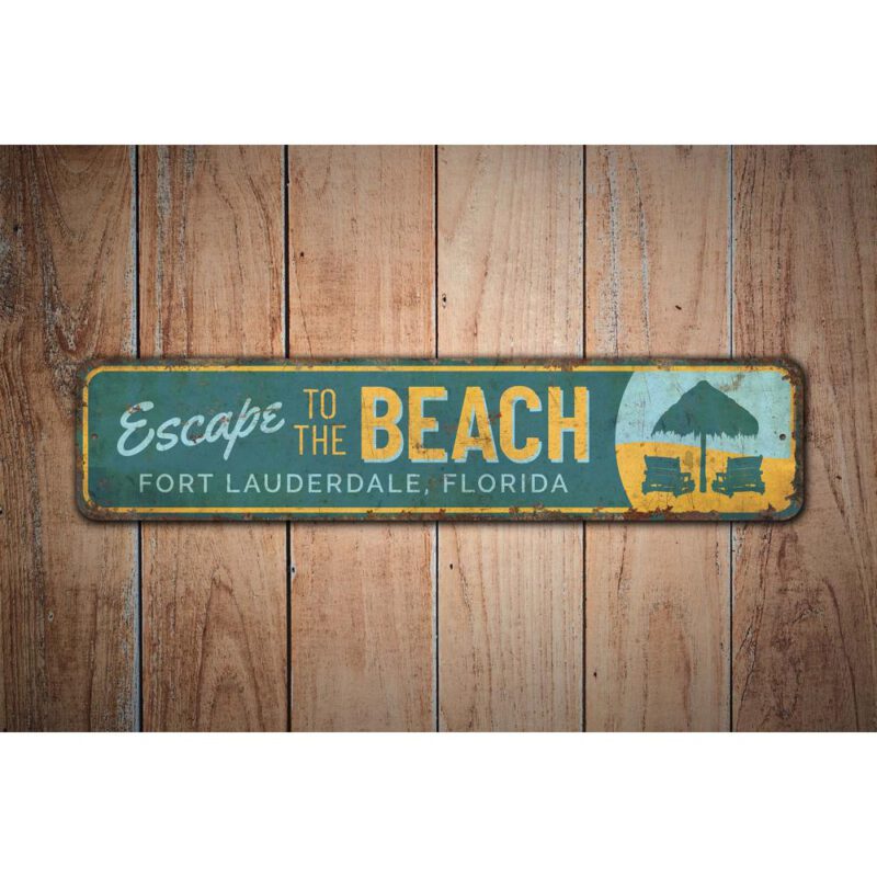 Escape-to-the-Beach-Premium-Quality-Rustic-Metal-Sign-Images