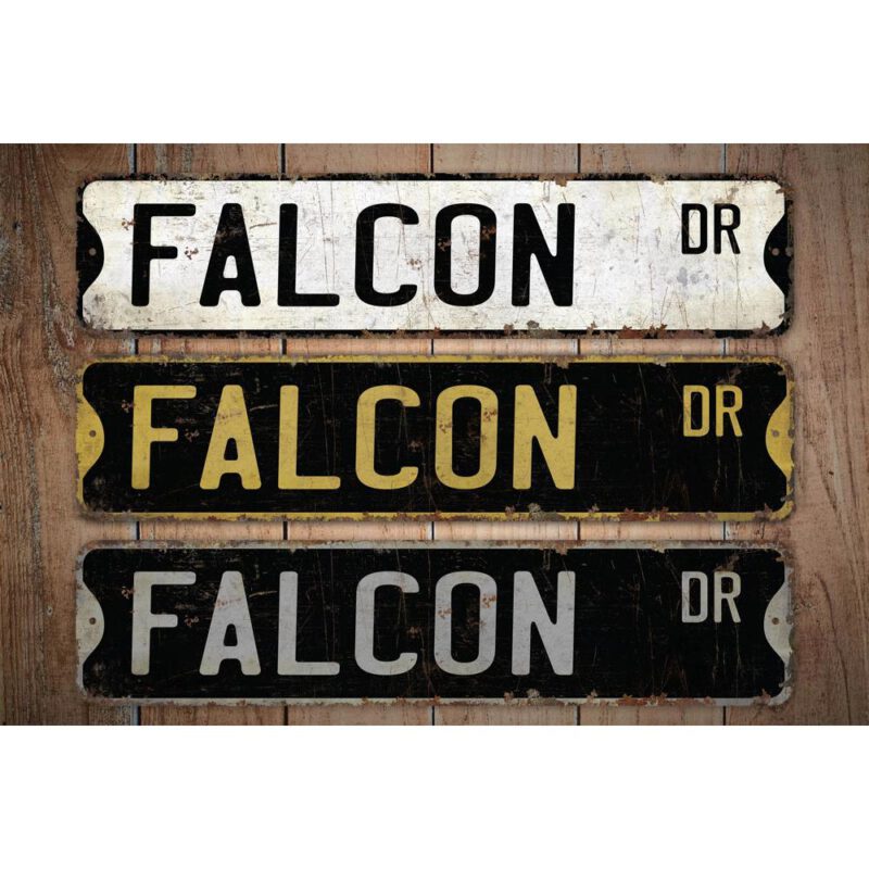 Falcon-Premium-Quality-Rustic-Metal-Sign-Images