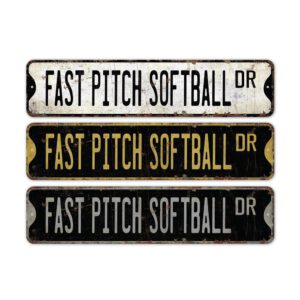 Fast-Pitch-Softball-Premium-Quality-Rustic-Metal-Sign-2