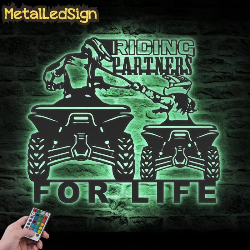 Father-Daughter-Riding-Partners-Quad-Biker-Metal-Wall-Art-LED-Light-7.jpg