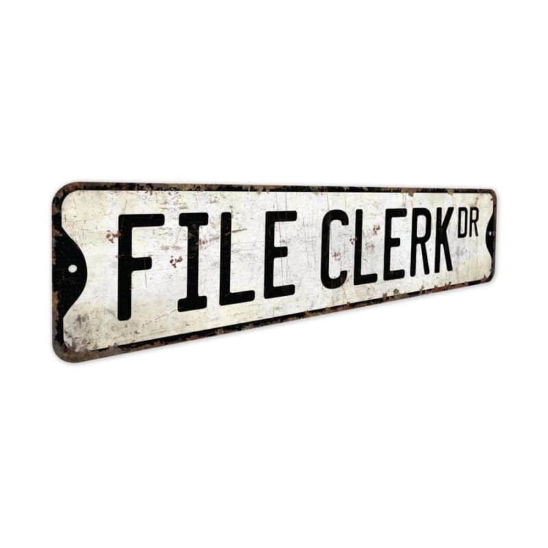 File-Clerk-Premium-Quality-Rustic-Metal-Sign-3