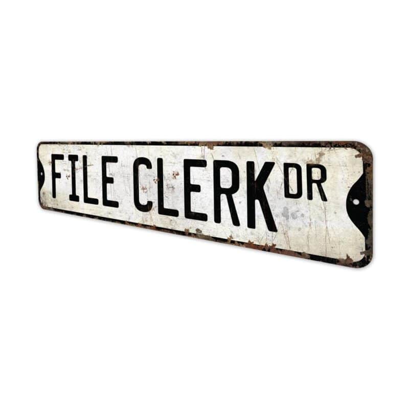 File-Clerk-Premium-Quality-Rustic-Metal-Sign-4