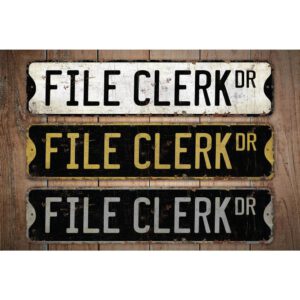 File-Clerk-Premium-Quality-Rustic-Metal-Sign-Images