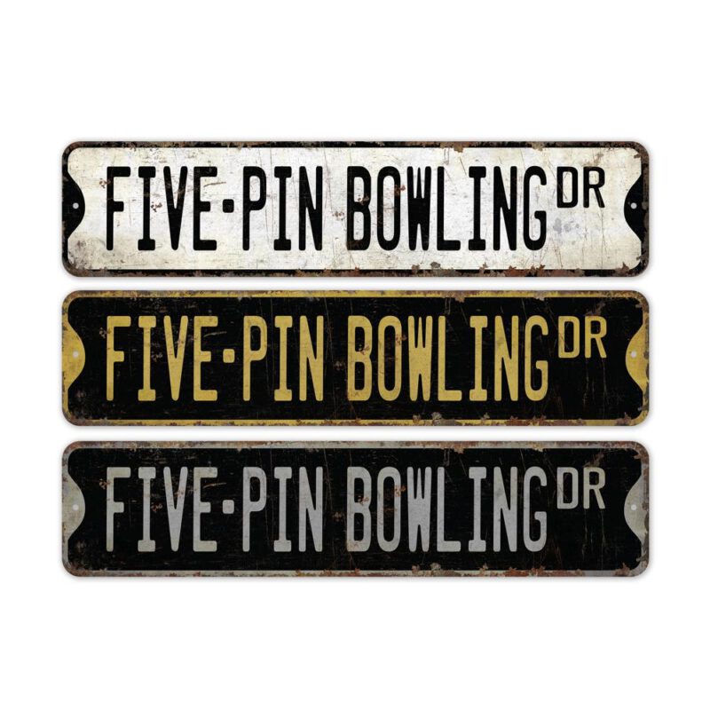 Five-Pin-Bowling-Premium-Quality-Rustic-Metal-Sign-2