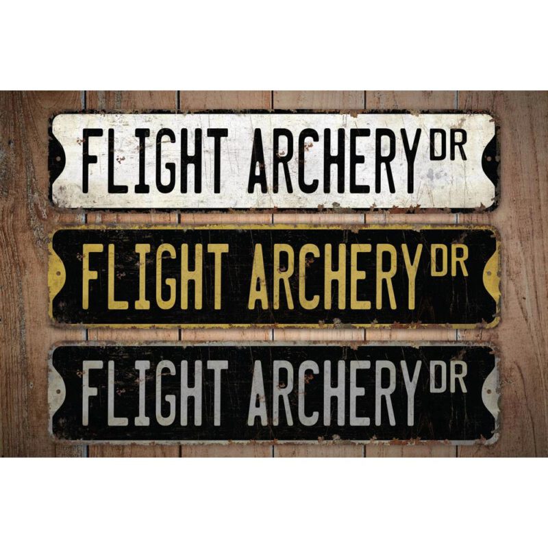 Flight-Archery-Premium-Quality-Rustic-Metal-Sign-Images