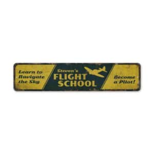 Flight-School-Sign-Premium-Quality-Rustic-Metal-Sign-2