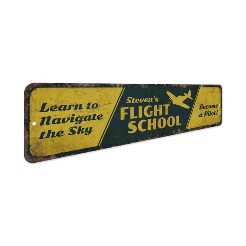 Flight-School-Sign-Premium-Quality-Rustic-Metal-Sign-3