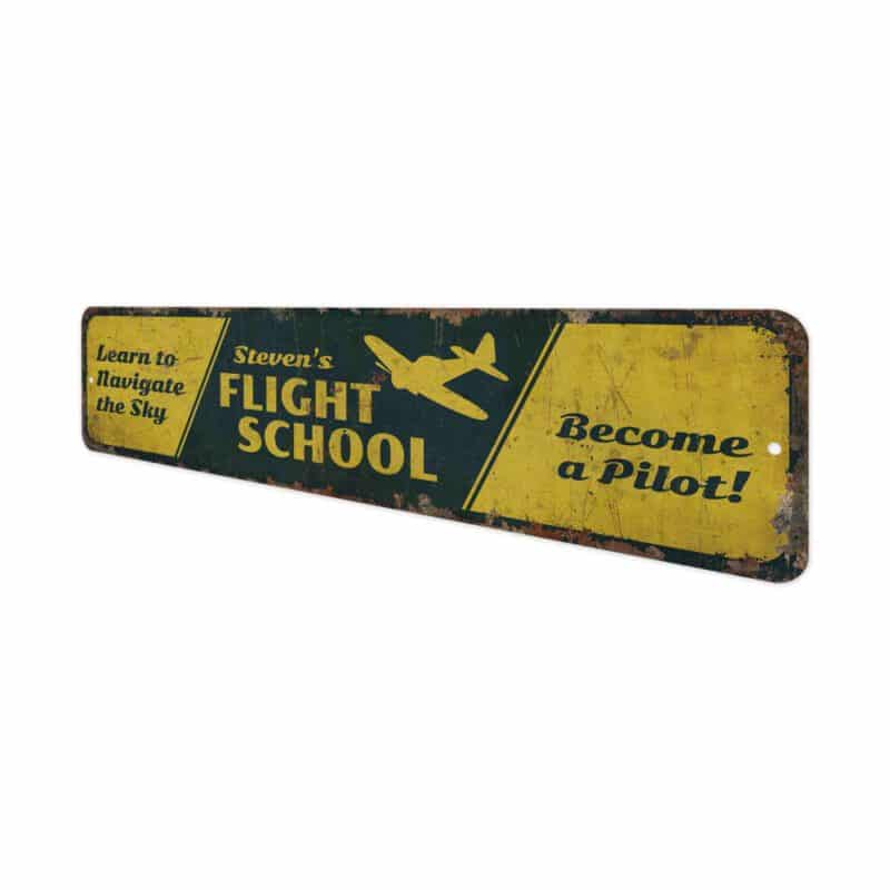 Flight-School-Sign-Premium-Quality-Rustic-Metal-Sign-4