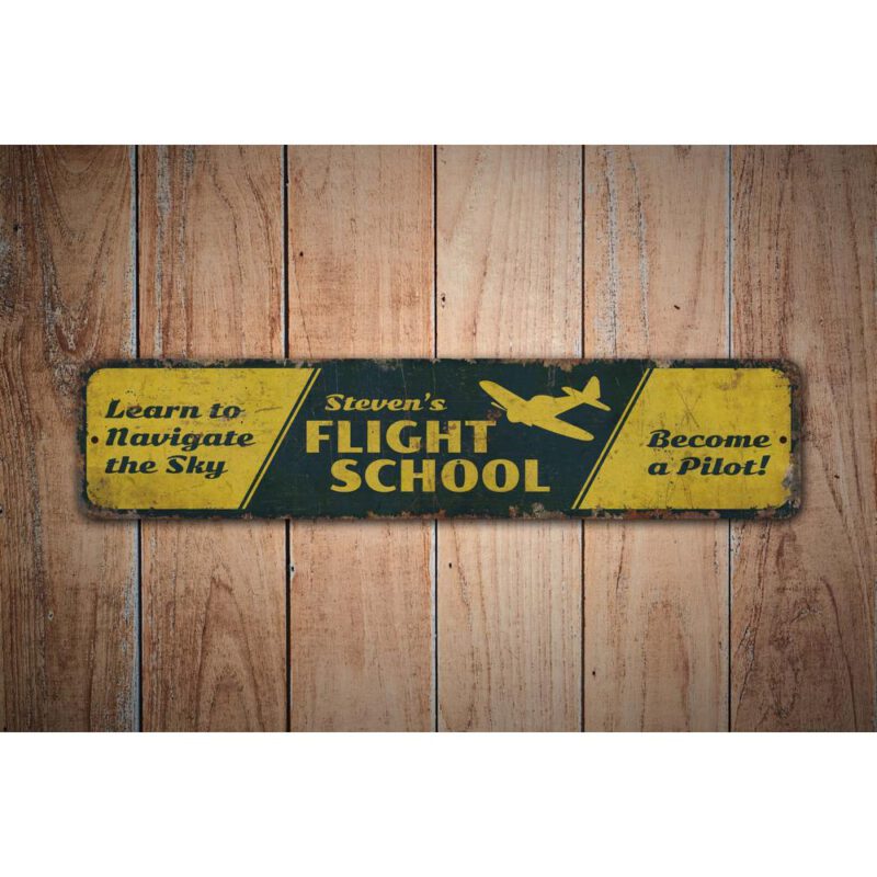 Flight-School-Sign-Premium-Quality-Rustic-Metal-Sign-Images