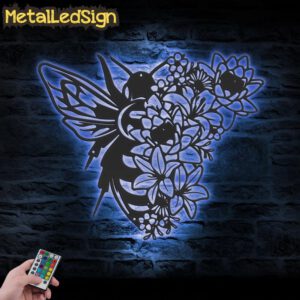 Floral-Bee-Metal-Wall-Art-LED-Light-3.jpg