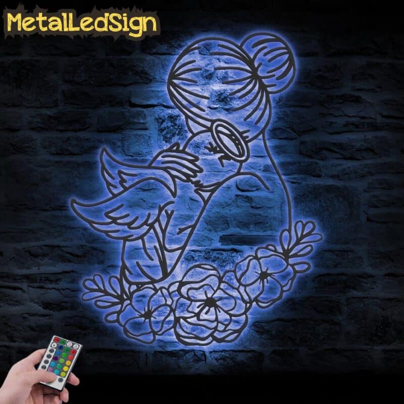 Floral-Mom-Baby-Angel-Metal-Wall-Art-LED-Light-3.jpg