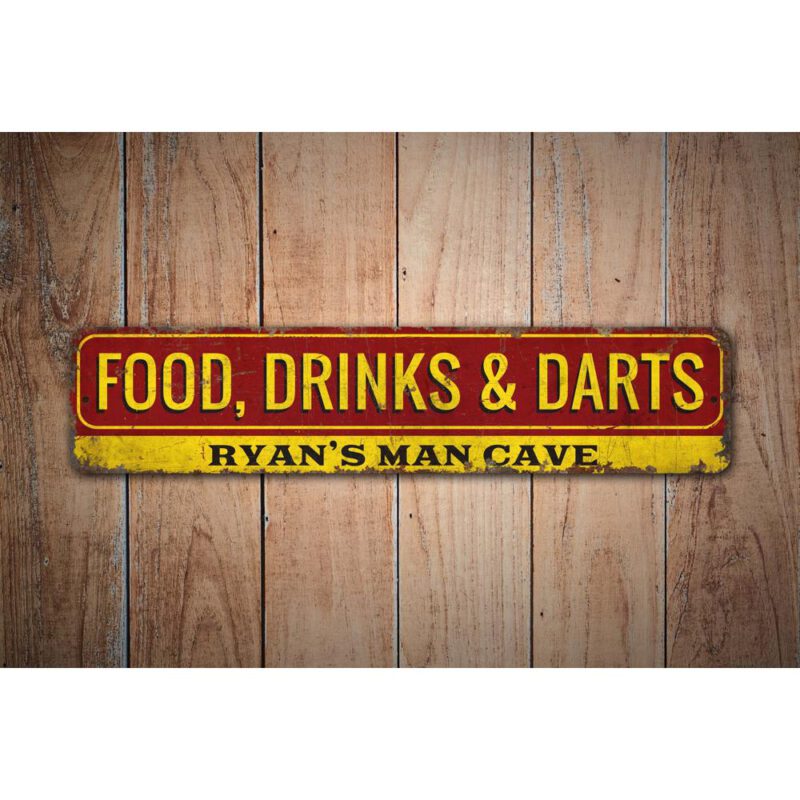 Food-Drinks-And-Dart-Premium-Quality-Rustic-Metal-Sign-Images