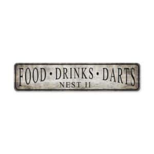 Foods-Drinks-Darts-Sign-Premium-Quality-Rustic-Metal-Sign-2