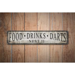 Foods-Drinks-Darts-Sign-Premium-Quality-Rustic-Metal-Sign-Images