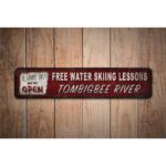 Free-Water-Ski-Lesson-Premium-Quality-Rustic-Metal-Sign-Images