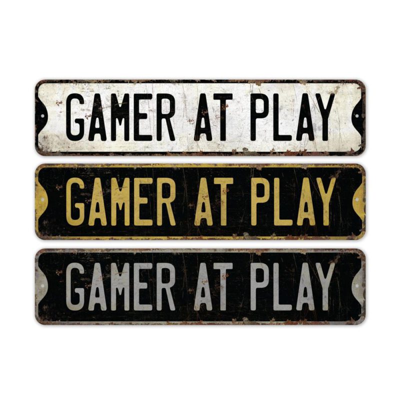 Gamer-At-Play-Sign-Premium-Quality-Rustic-Metal-Sign-2