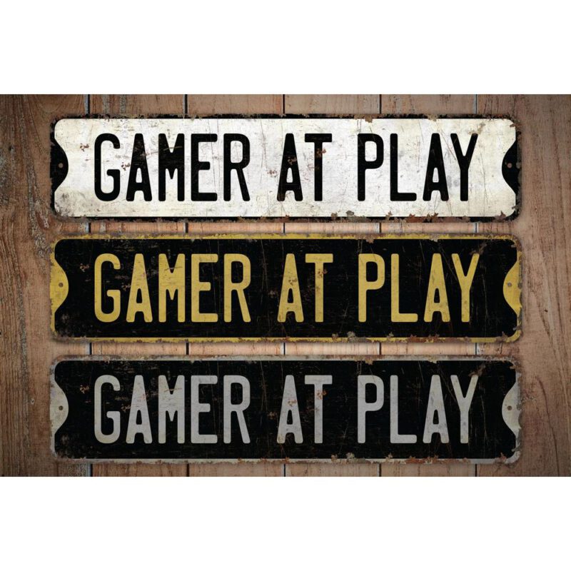 Gamer-At-Play-Sign-Premium-Quality-Rustic-Metal-Sign-Images