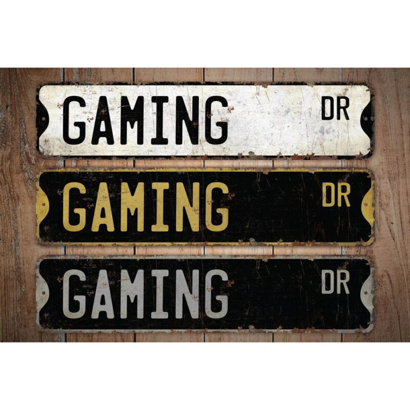 Gaming-Premium-Quality-Rustic-Metal-Sign-Images