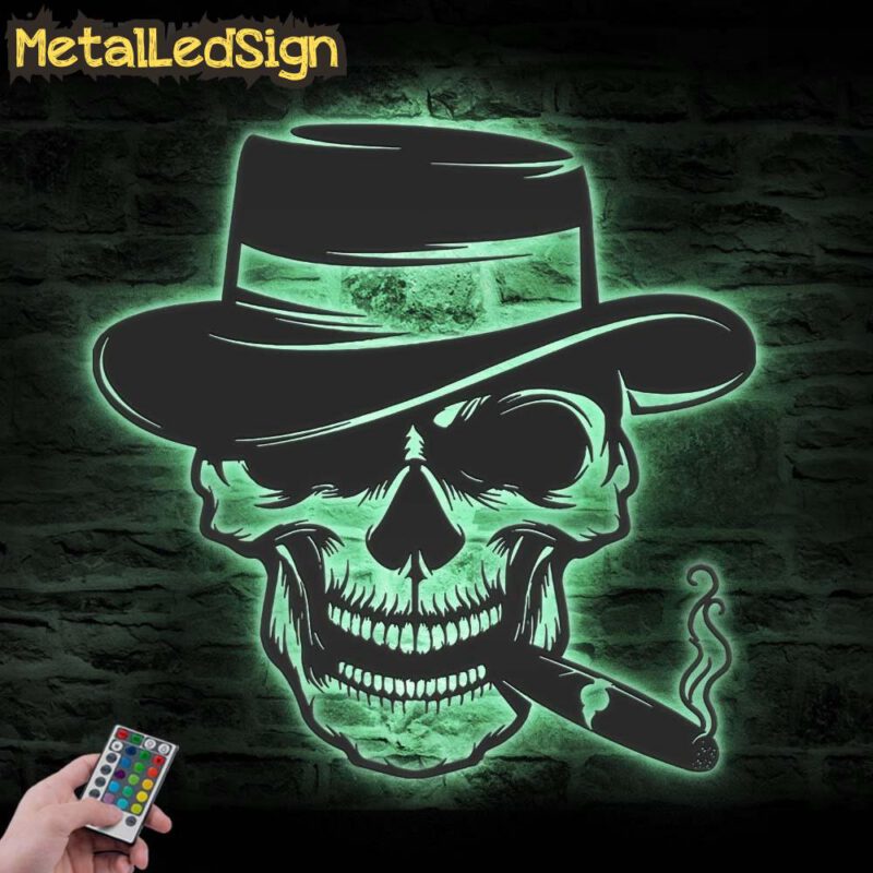 Gangter-Sugar-Skull-Cigar-Metal-Wall-Art-LED-Light-7.jpg