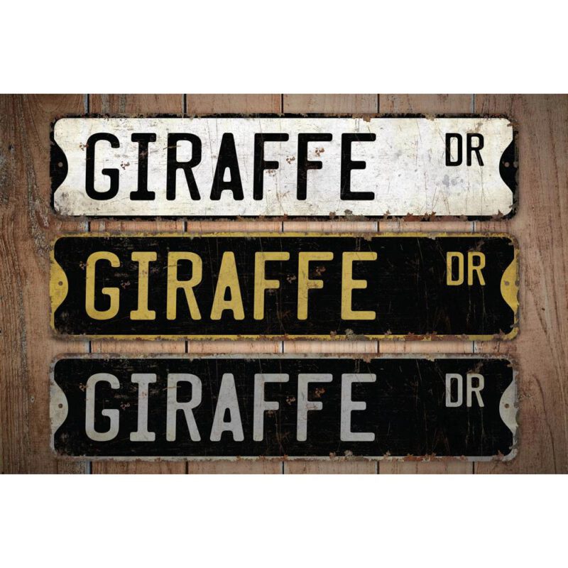 Giraffe-Premium-Quality-Rustic-Metal-Sign-Images