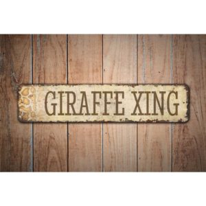 Giraffe-Xing-Premium-Quality-Rustic-Metal-Sign-Images