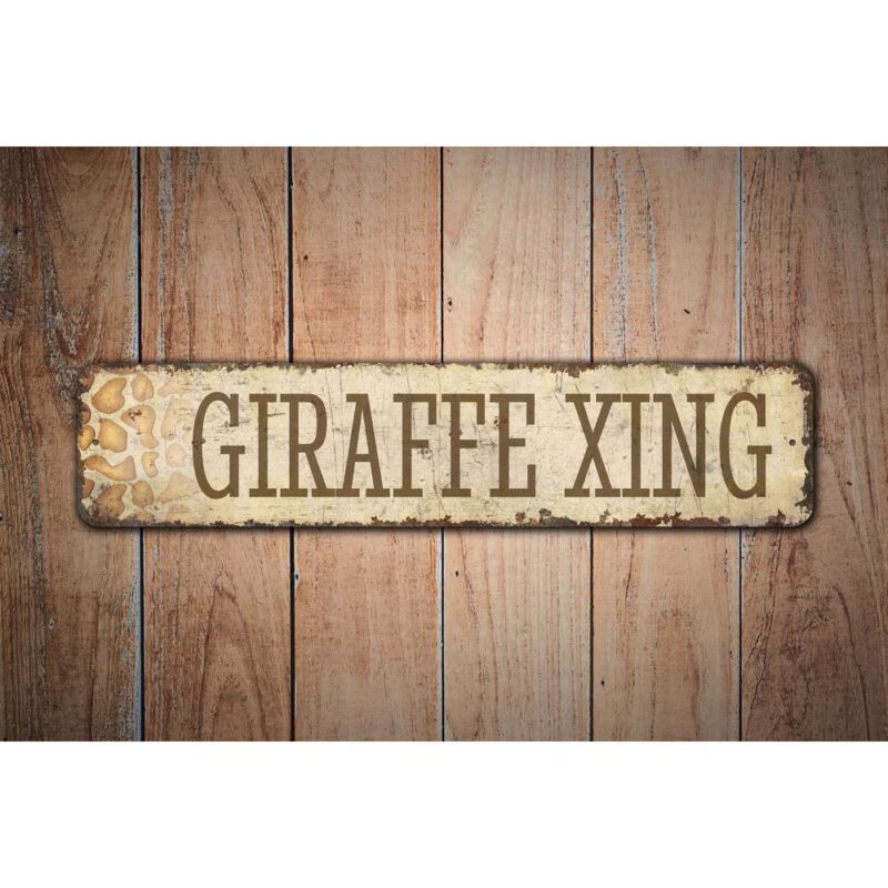 Giraffe-Xing-Premium-Quality-Rustic-Metal-Sign-Images