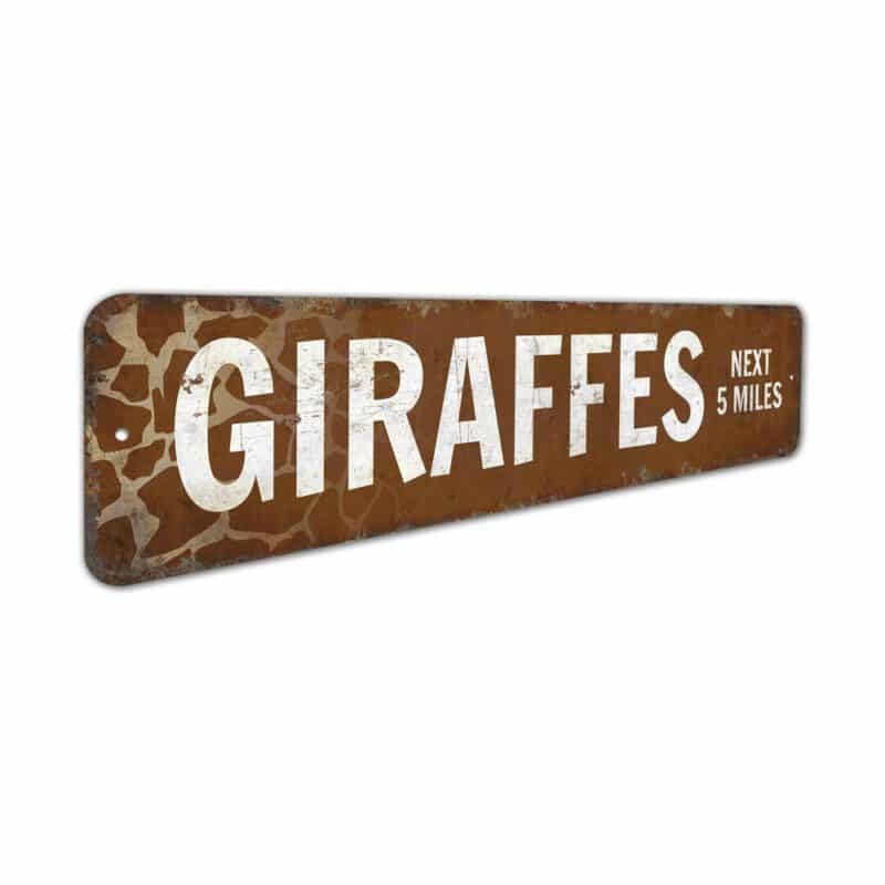 Giraffes-Next-5-Miles-Premium-Quality-Rustic-Metal-Sign-3