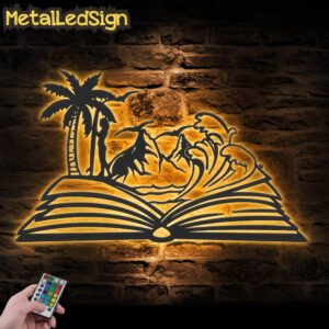 Girl-Beach-Scene-on-the-Book-Lover-Metal-Wall-Art-LED-Light-Images.jpg