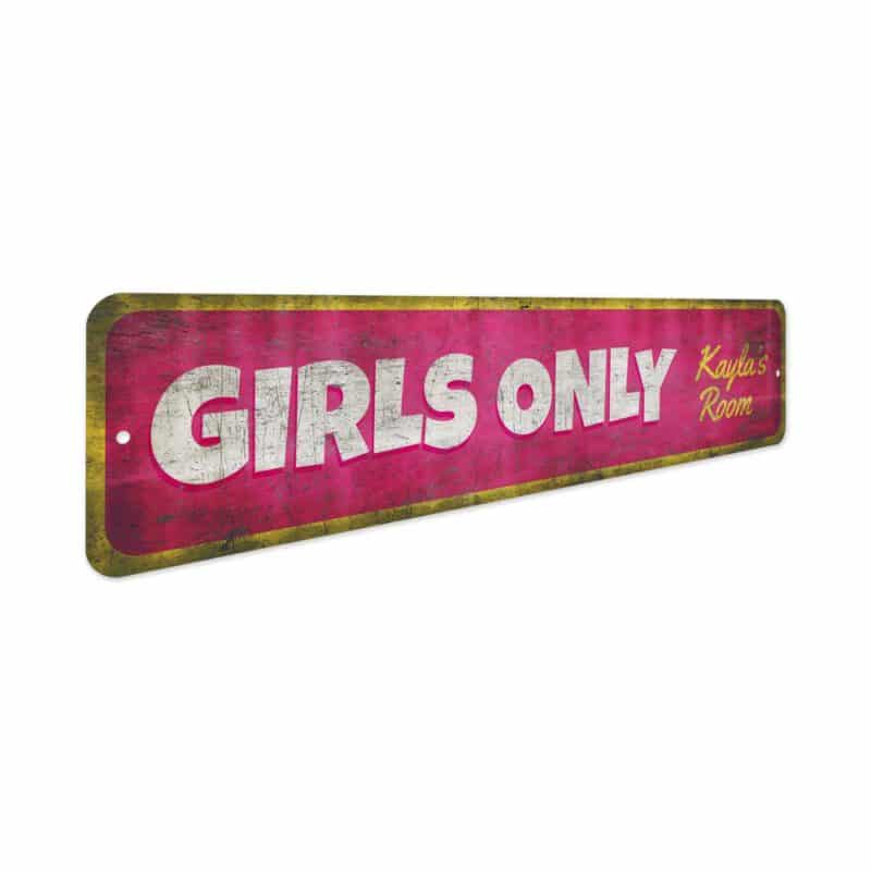 Girls-Only-Sign-Premium-Quality-Rustic-Metal-Sign-3