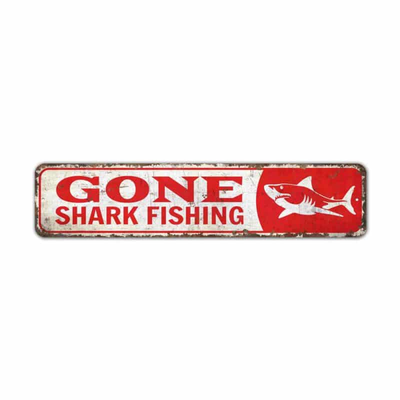 Gone-Shark-Fishing-Premium-Quality-Rustic-Metal-Sign-2