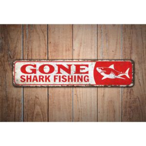 Gone-Shark-Fishing-Premium-Quality-Rustic-Metal-Sign-Images