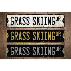 Grass-Skiing-Premium-Quality-Rustic-Metal-Sign-Images