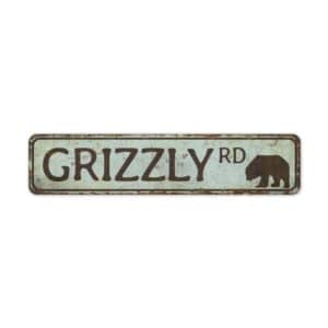 Grizzly-Road-Sign-Premium-Quality-Rustic-Metal-Sign-2