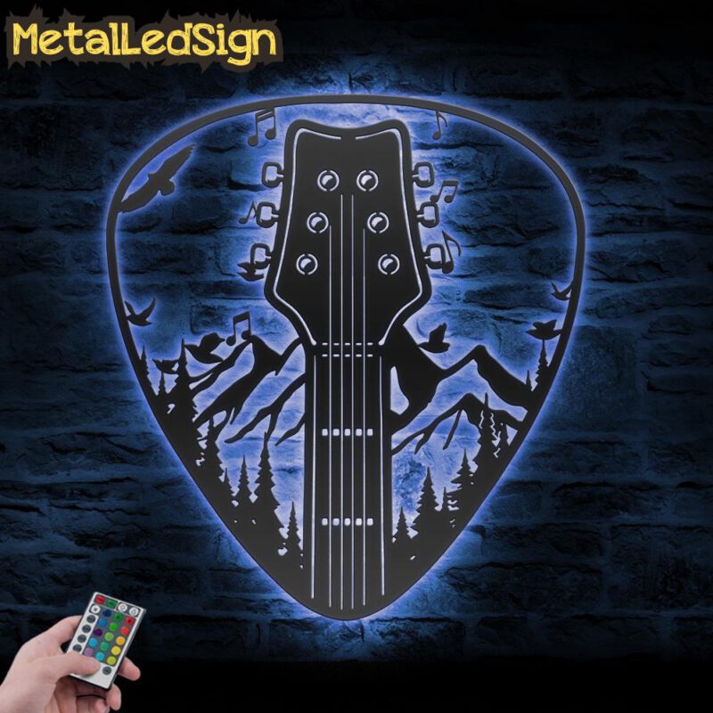 Guitar-Pick-Mountain-Forest-Metal-Wall-Art-LED-Light-3.jpg