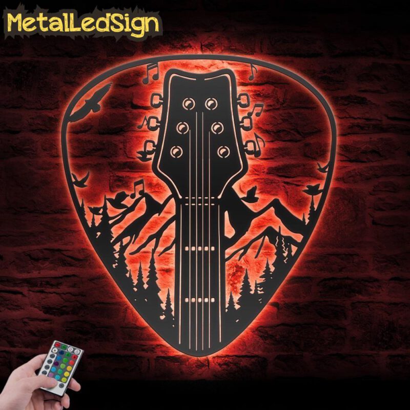 Guitar-Pick-Mountain-Forest-Metal-Wall-Art-LED-Light-5.jpg