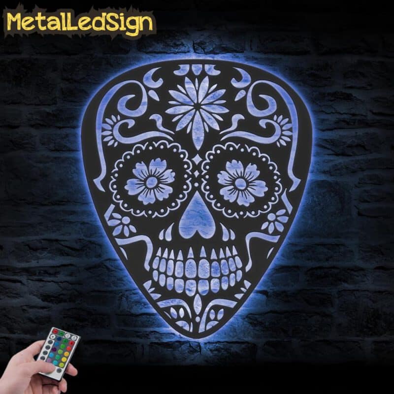 Guitar-Pick-Sugar-Skull-Metal-Wall-Art-LED-Light-3.jpg