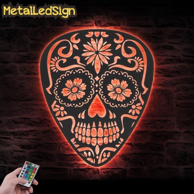 Guitar-Pick-Sugar-Skull-Metal-Wall-Art-LED-Light-5.jpg