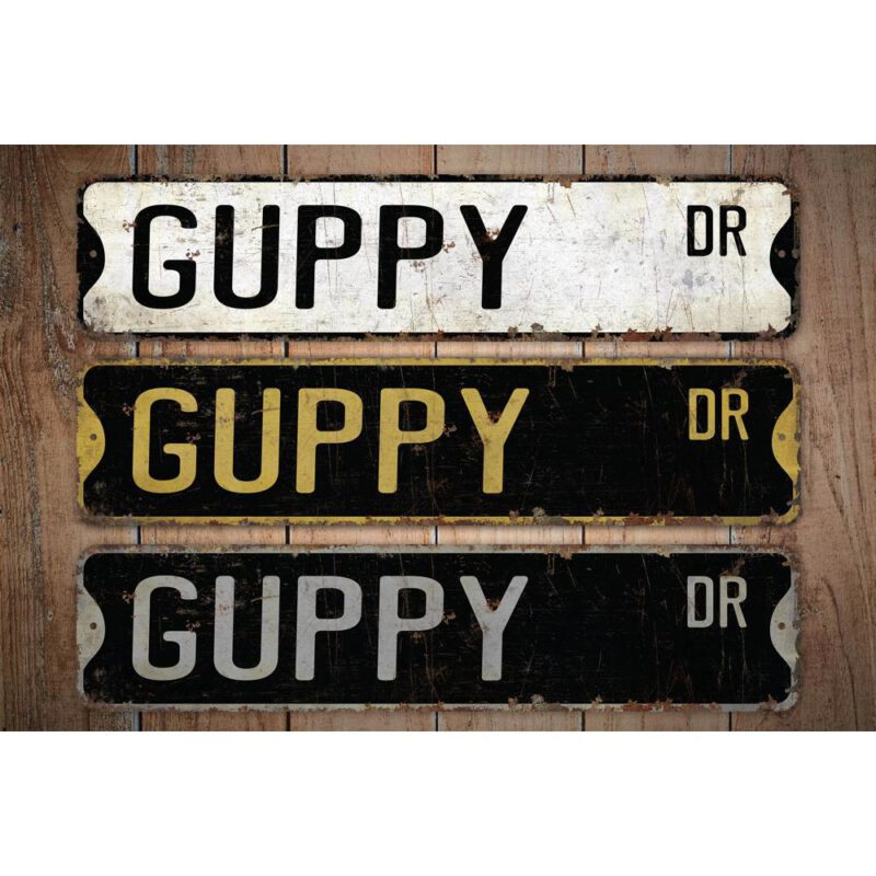 Guppy-Premium-Quality-Rustic-Metal-Sign-Images