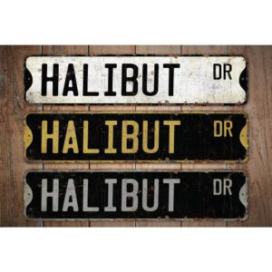 Halibut-Premium-Quality-Rustic-Metal-Sign-Images