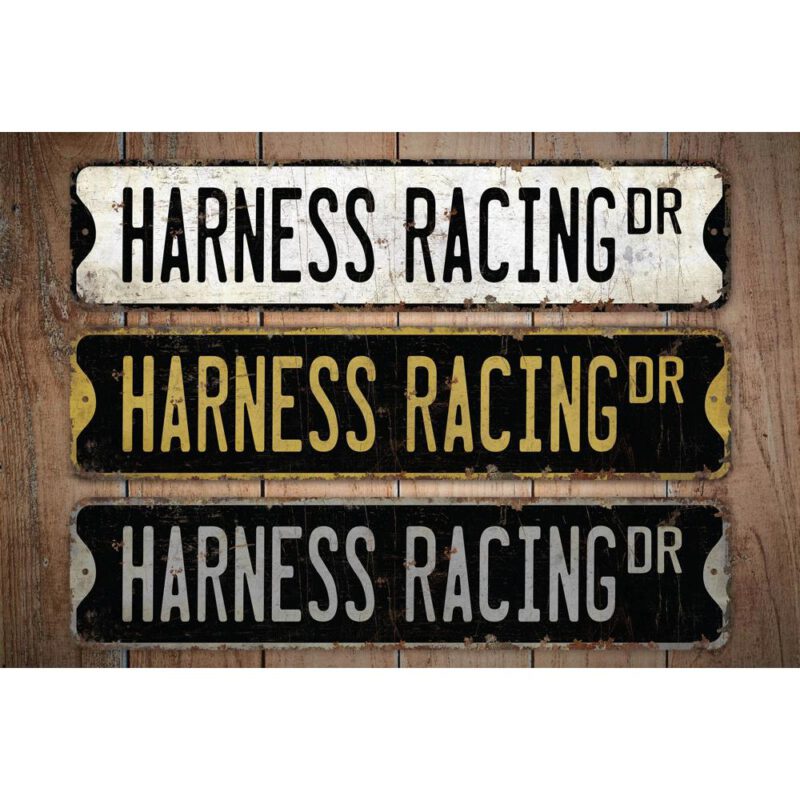 Harness-Racing-Premium-Quality-Rustic-Metal-Sign-Images