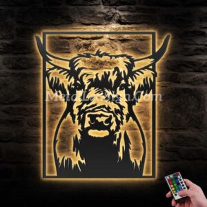 Highland-Cow-Farmhouse-Metal-Wall-Art-Led-Light-Images-1