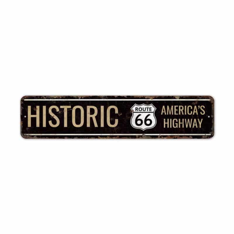 Historic-Route-66-Premium-Quality-Rustic-Metal-Sign-2-1